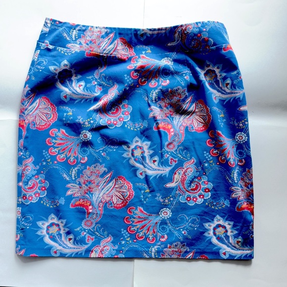 J. McLaughlin Blue and Pink Knee-Length Pencil Skirt Size 12 - Picture 3 of 7